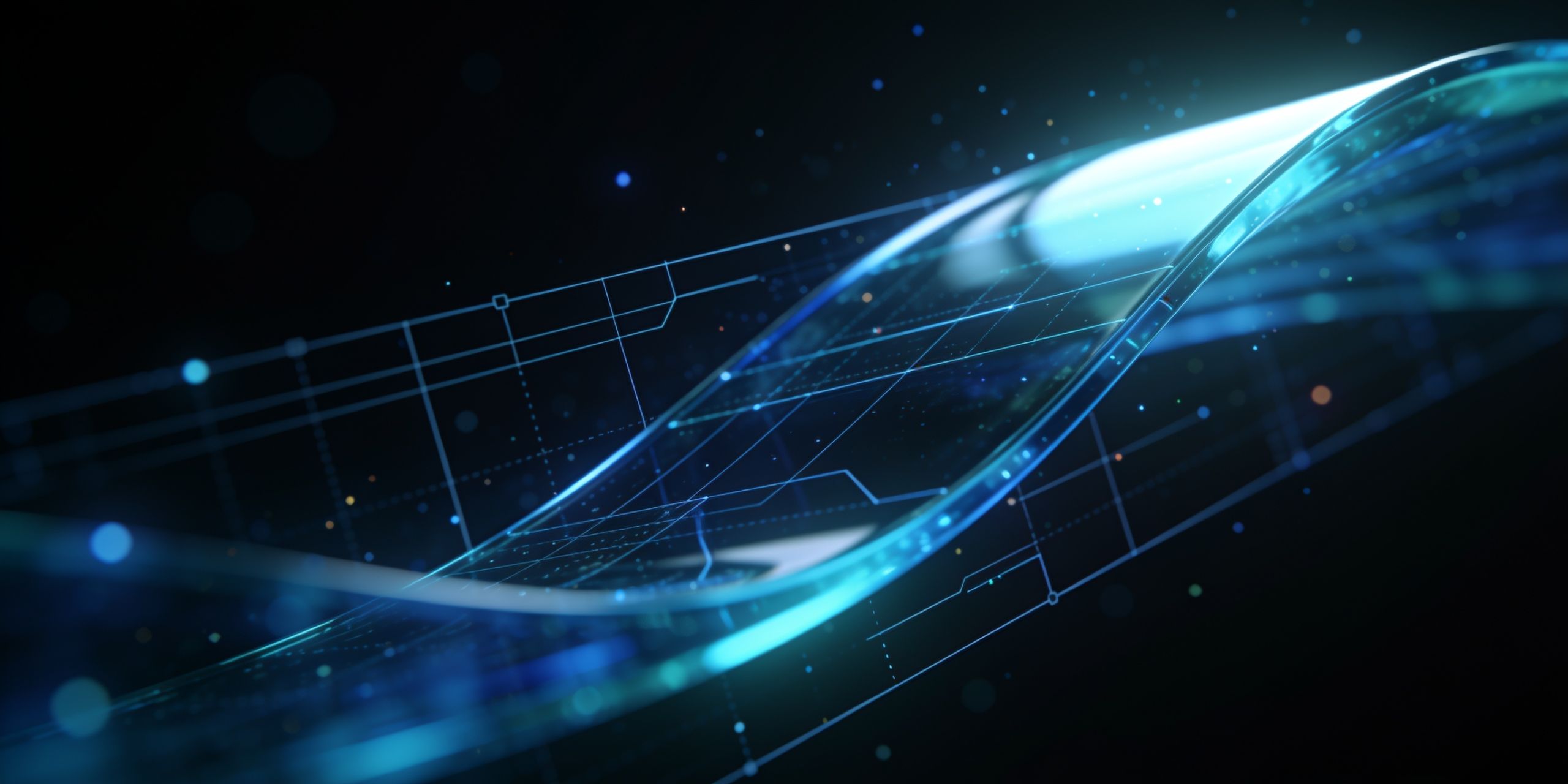 Abstract illustration of an old wireframe website transforming into a sleek modern interface