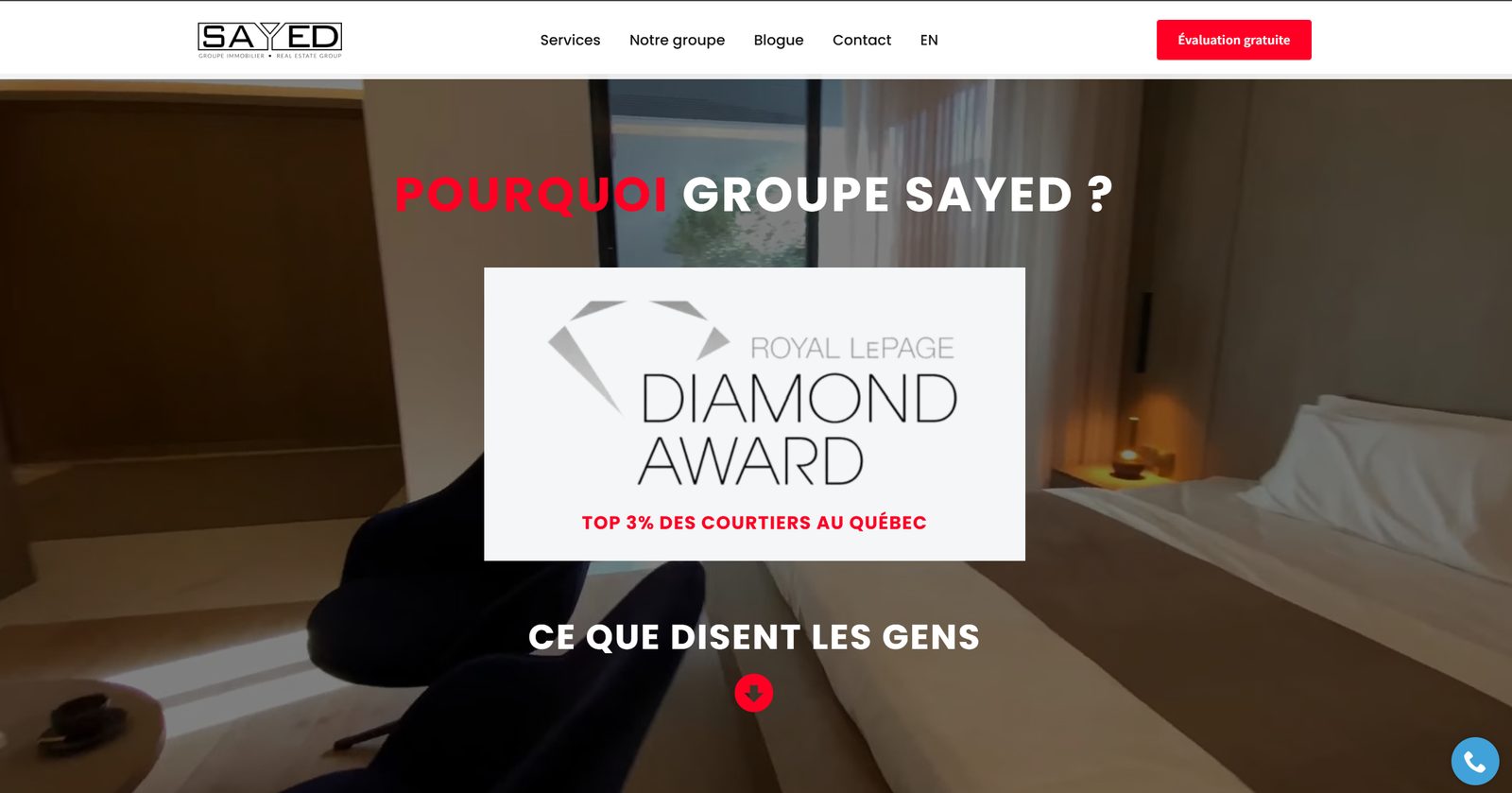 Homepage of the Groupe Sayed website