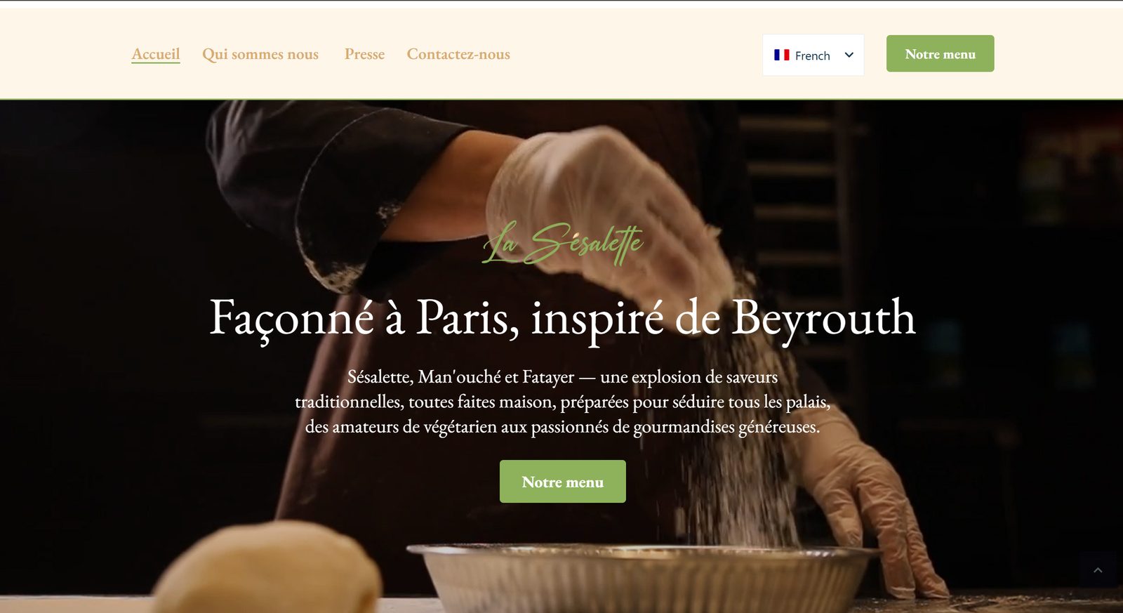 Homepage of the La Sesalette website