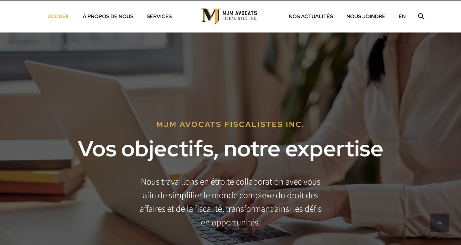 Homepage of the MJM Avocats Fiscalistes website