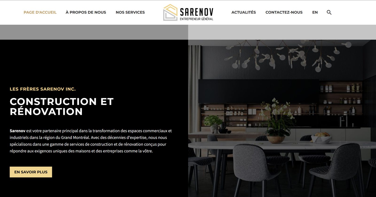 Homepage of the Sarenov website
